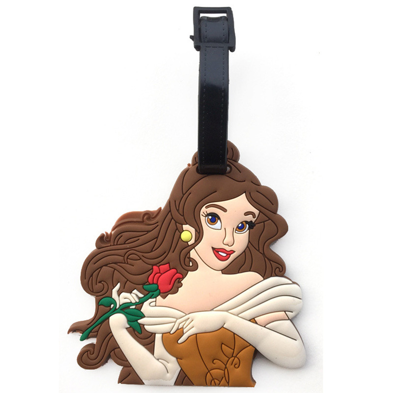 women Travel Accessories princess Luggage Tag cartoon girls Silica Gel Suitcase ID Addres Holder Baggage Boarding Portable Label 4