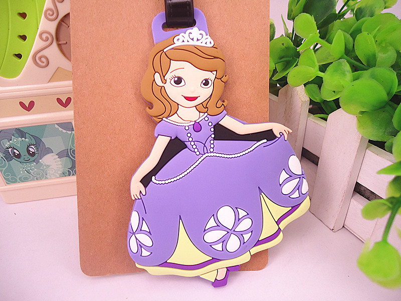 women Travel Accessories princess Luggage Tag cartoon girls Silica Gel Suitcase ID Addres Holder Baggage Boarding Portable Label 3