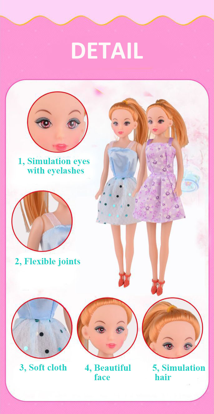 Doll Set Toyss Hobbies Doll Dolls Set Gift for Girl Pink Skirt Clothes Play House Toy Shoes Glasses Handbag Dress 1