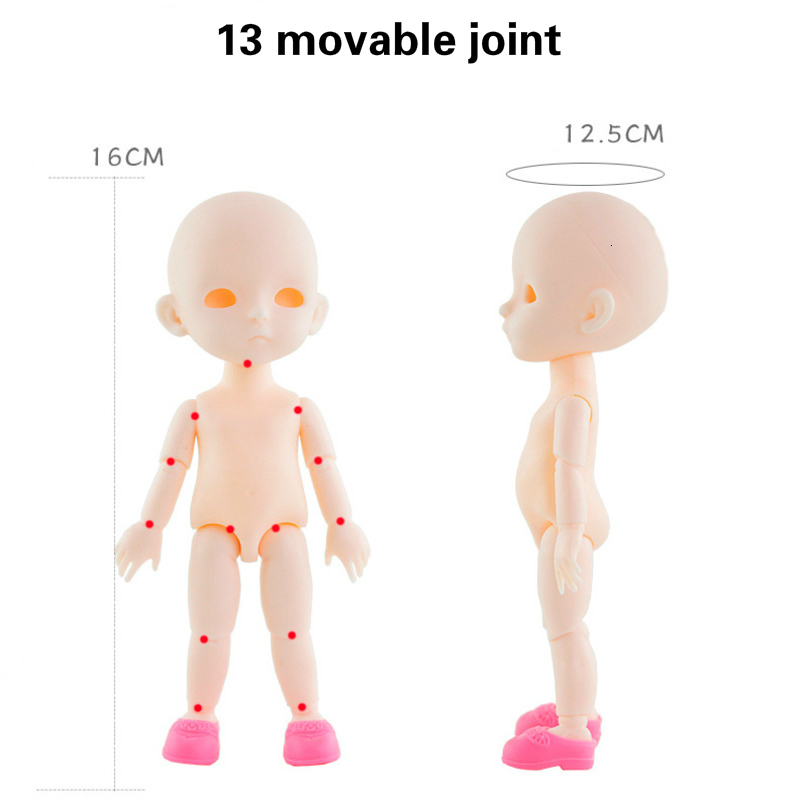 Lifelike 13 Moveable Jointed Doll Toys For Children 16cm 1/12 BJD Baby Doll Naked Nude Body Fashion Dolls For Christmas Gift 1